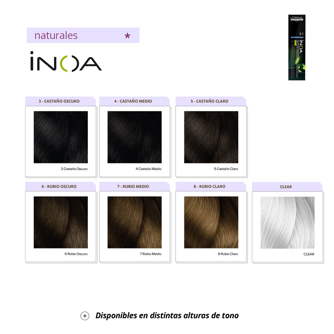 INOA - NATURALES Y FUNDAMENTALES - Coloración Permanente SIN Amoníaco - 60ml