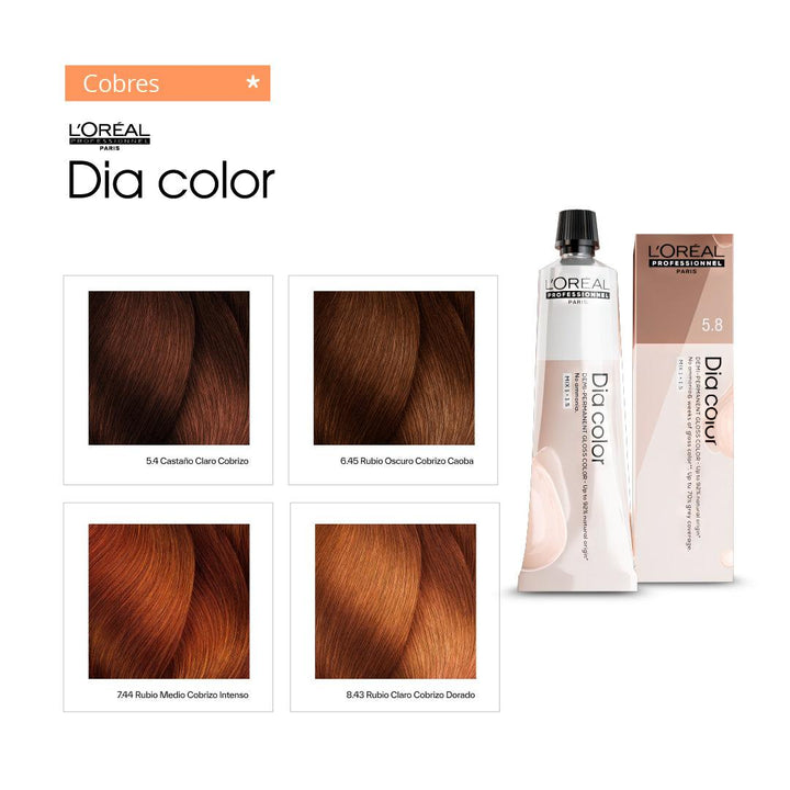 DIA COLOR - COBRES - Coloración DemiPermanente SIN Amoníaco - 60ml