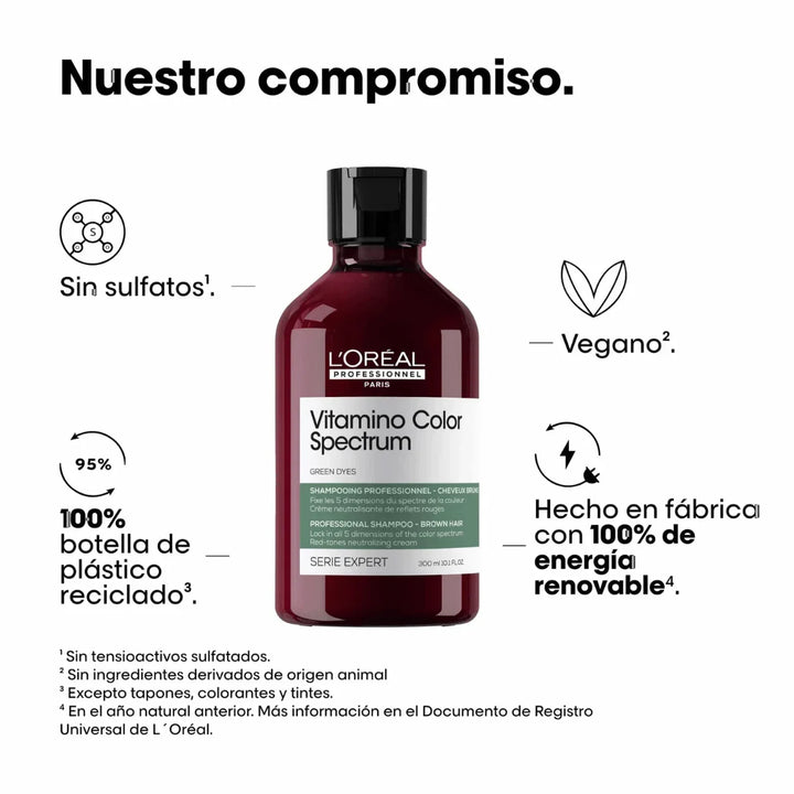 SERIE EXPERT, VITAMINO COLOR SPECTRUM VERDE, SHAMPOO 300ml