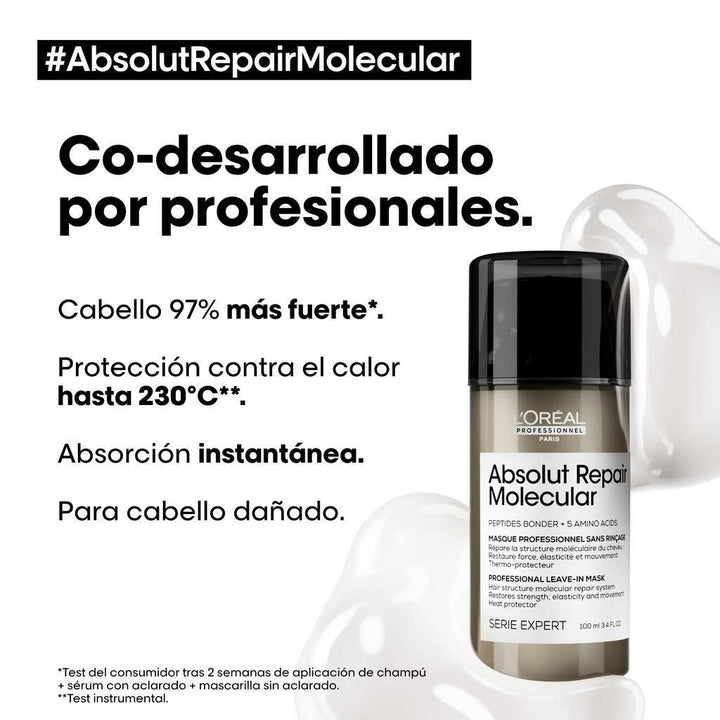 SERIE EXPERT, ABSOLUT REPAIR MOLECULAR, MÁSCARA LEAVE-IN 100ml