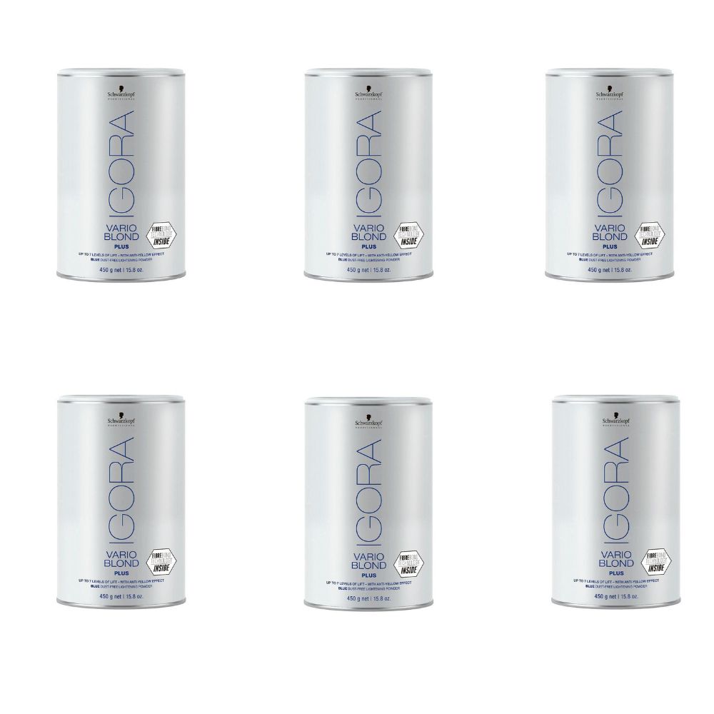 PACK 6 UNIDADES -  IGORA VARIO BLOND PLUS +7, DECOLORANTE - 450grs