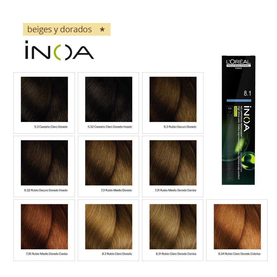 INOA - BEIGES Y DORADOS - Coloración Permanente SIN Amoníaco - 60ml ...