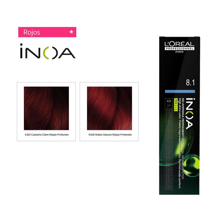 INOA - ROJOS - Coloración Permanente SIN Amoníaco - 60ml