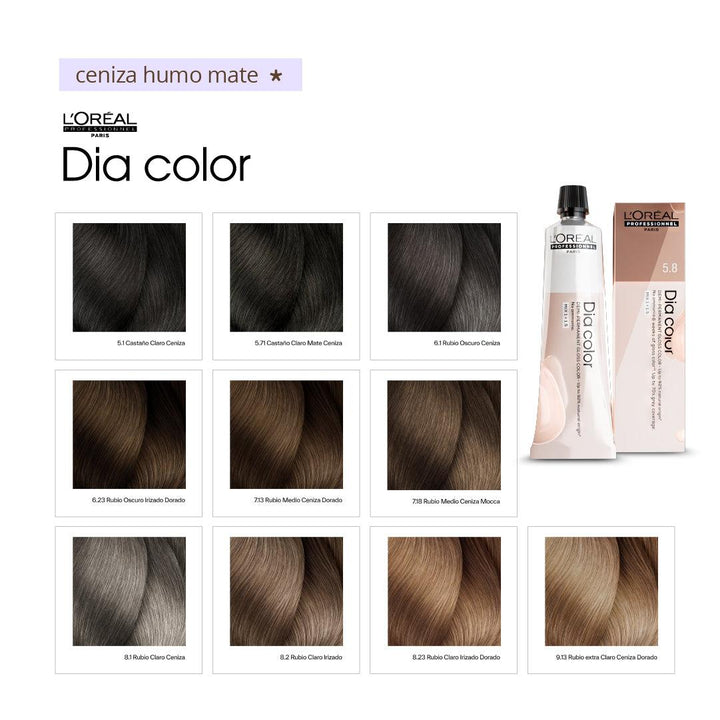 DIA COLOR - CENIZA, HUMO Y MATE - Coloración DemiPermanente SIN Amoníaco - 60ml