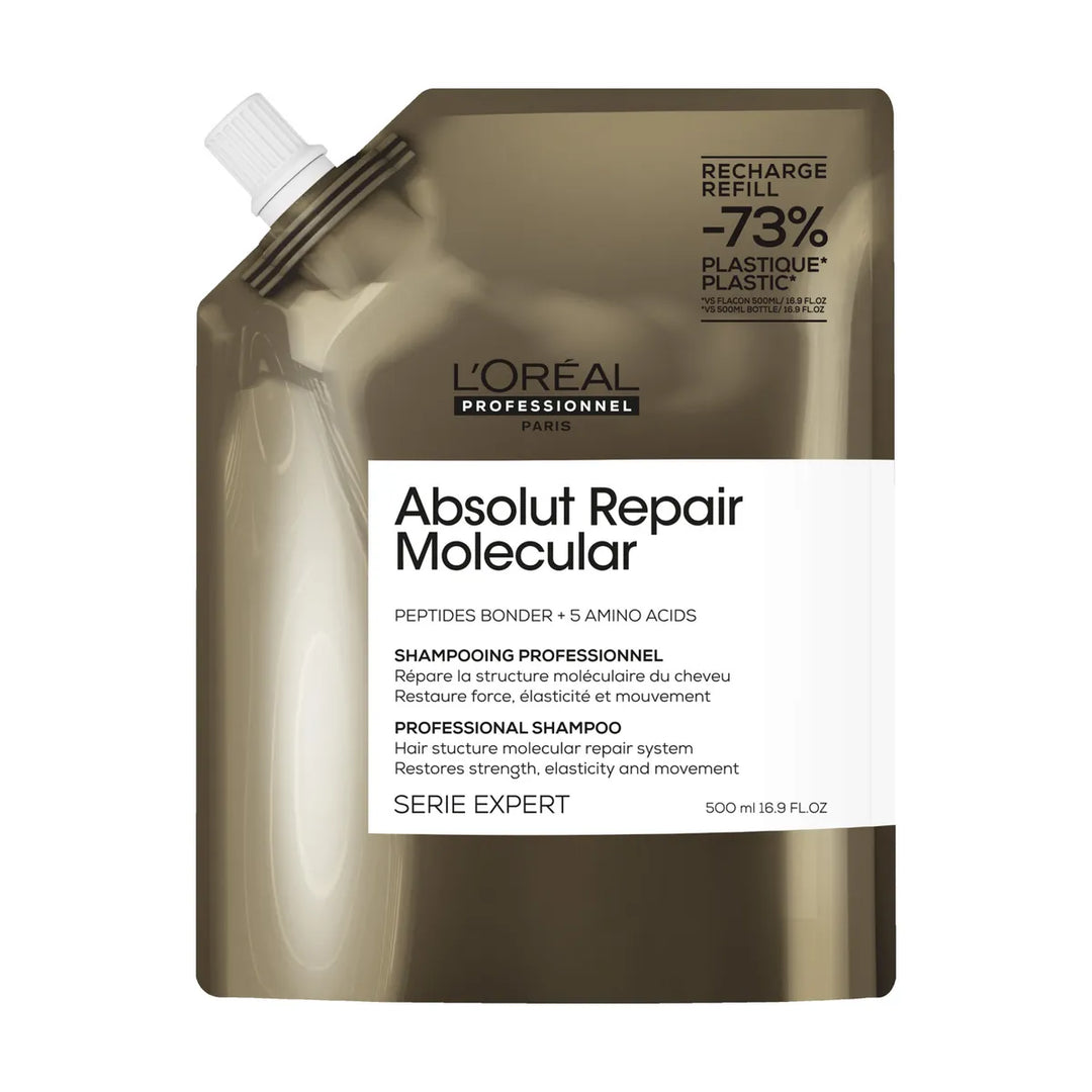 SERIE EXPERT, ABSOLUT REPAIR MOLECULAR, SHAMPOO SIN SULFATOS 500ml REFILL