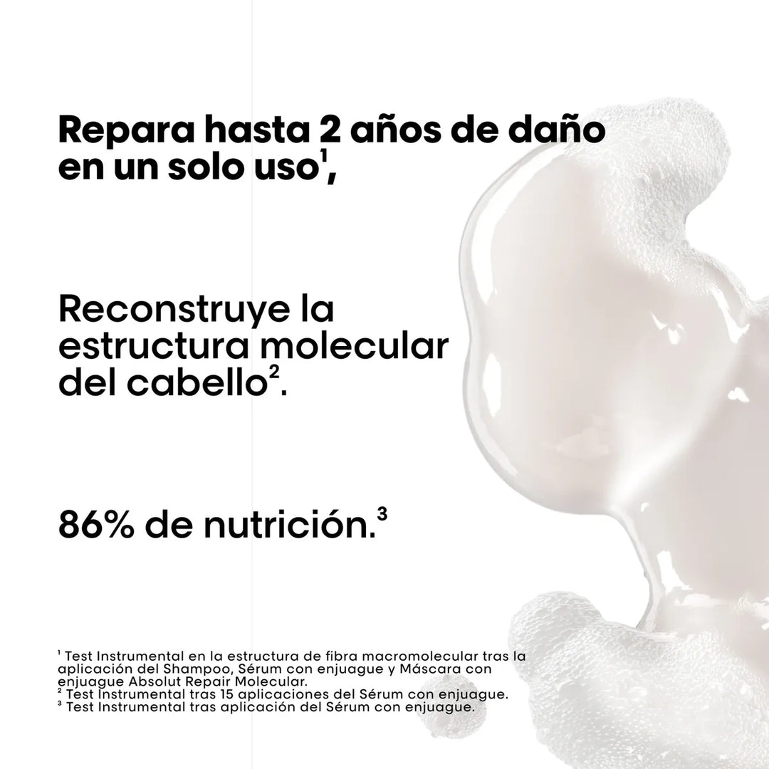 SERIE EXPERT, ABSOLUT REPAIR MOLECULAR, SHAMPOO SIN SULFATOS 500ml REFILL