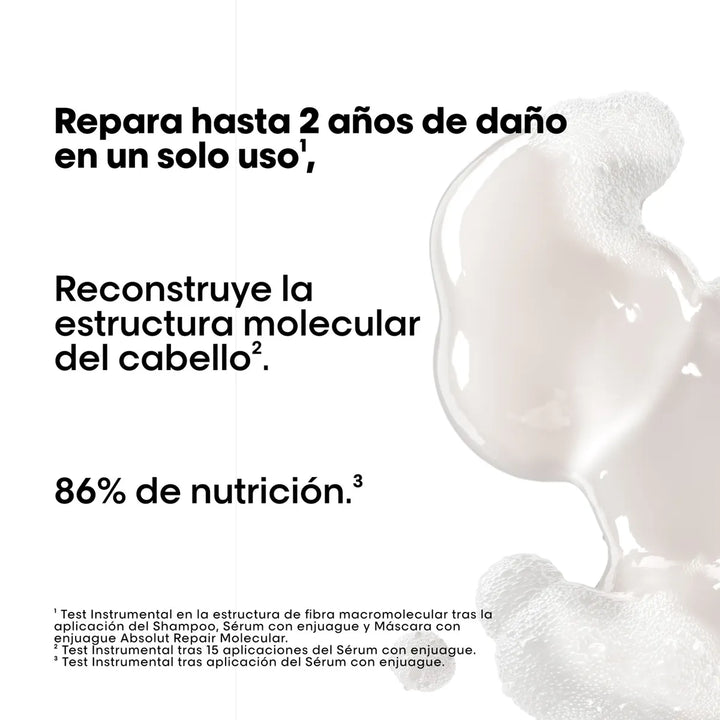 SERIE EXPERT, ABSOLUT REPAIR MOLECULAR, SHAMPOO SIN SULFATOS 500ml REFILL