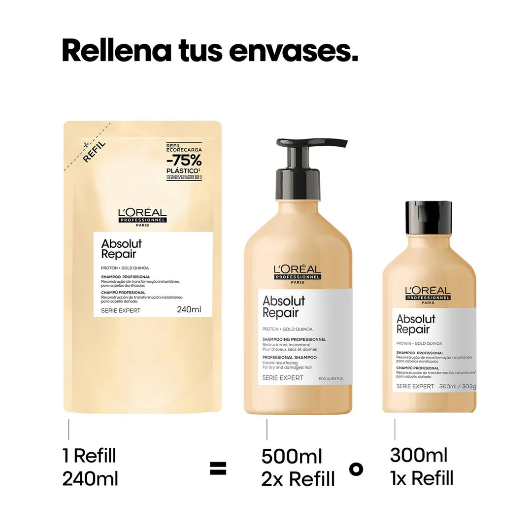 SERIE EXPERT, ABSOLUT REPAIR, SHAMPOO 1000ml REFILL