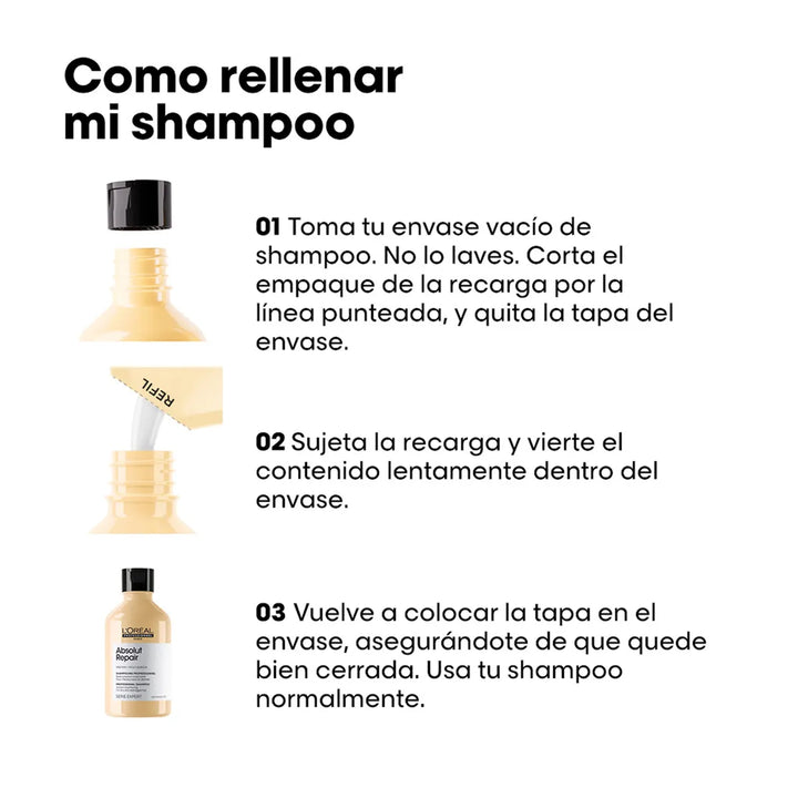 SERIE EXPERT, ABSOLUT REPAIR, SHAMPOO 1000ml REFILL