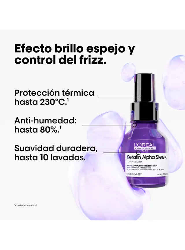 SERIE EXPERT, KERATIN ALPHA SLEEK, SERUM EFECTO ESPEJO 50ml