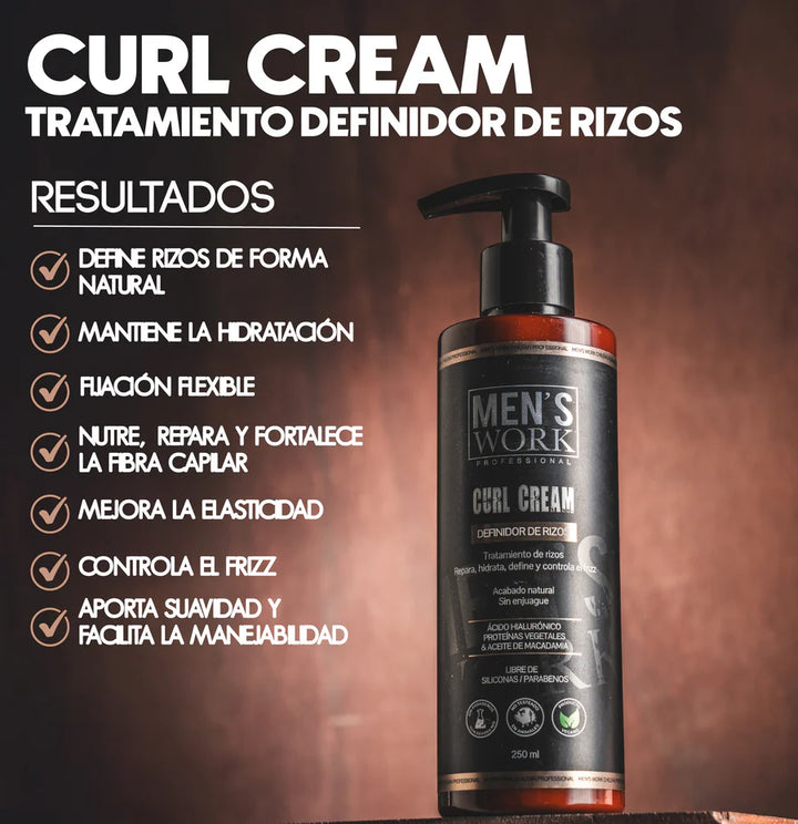 MEN'S WORK PROFESSIONAL - DEFINIDOR DE RIZOS CURL CREAM 250 ml