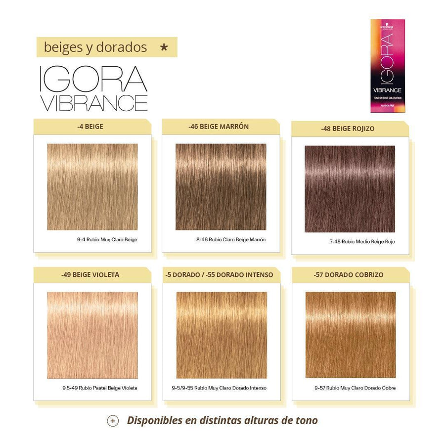 IGORA VIBRANCE - BEIGES y DORADOS - Coloración DemiPermanente - SELFIE