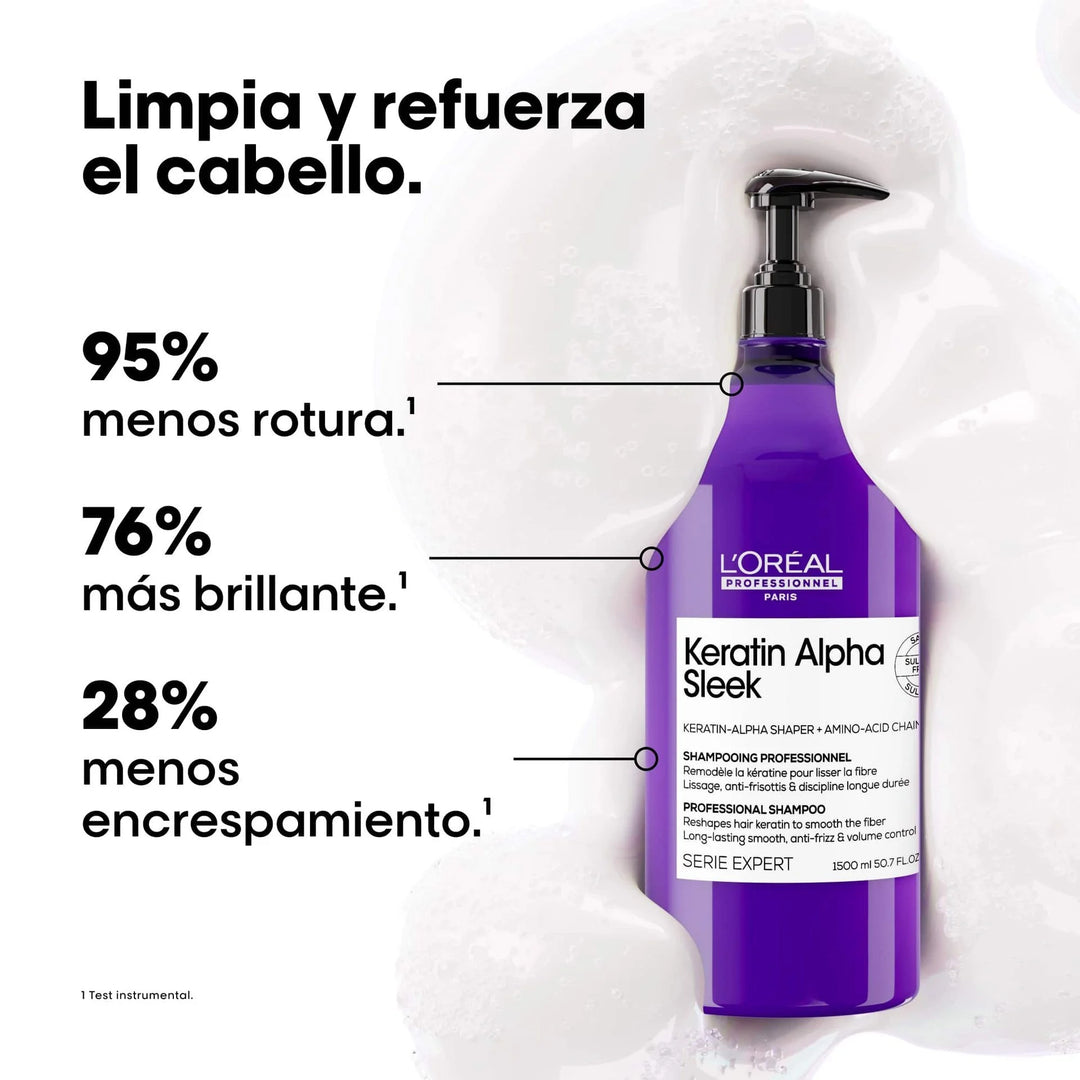 SERIE EXPERT, KERATIN ALPHA SLEEK, SHAMPOO REFILL 500ml