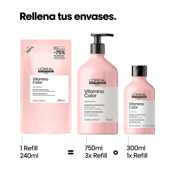 SERIE EXPERT, VITAMINO COLOR, SHAMPOO 240ml  REFILL