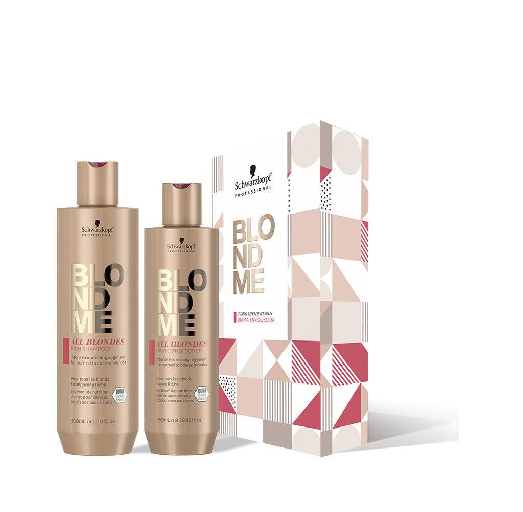PACK BLONDME ENRIQUECIDO, SHAMPOO + ACONDICIONADOR, EN CAJA DE REGALO